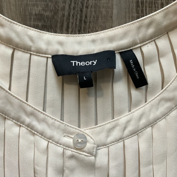 Theory Pleated Sleeveless Top in Recycled Georgette - Picture 3 of 5